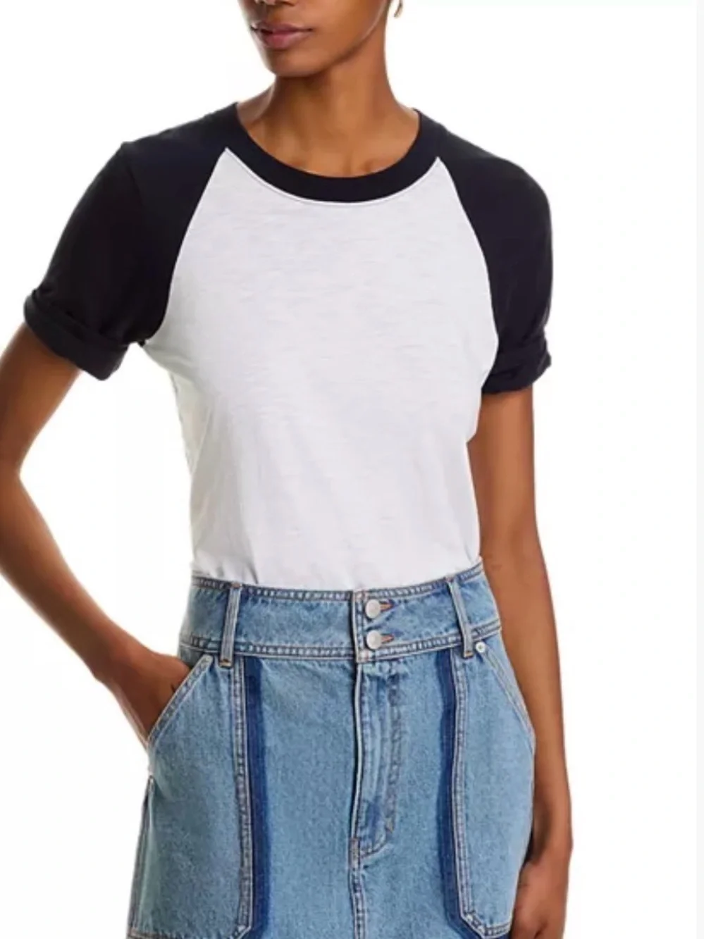 Veronica Beard Short Sleeve Mason Baseball Tee - Picture 1 of 3